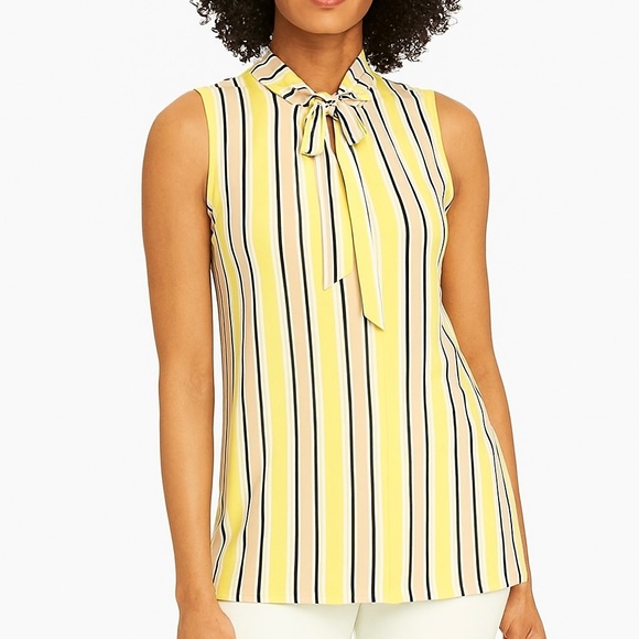 Liz Claiborne Sleeveless Blouse w/Tie at Neck - Size Medium - EUC - Picture 1 of 10